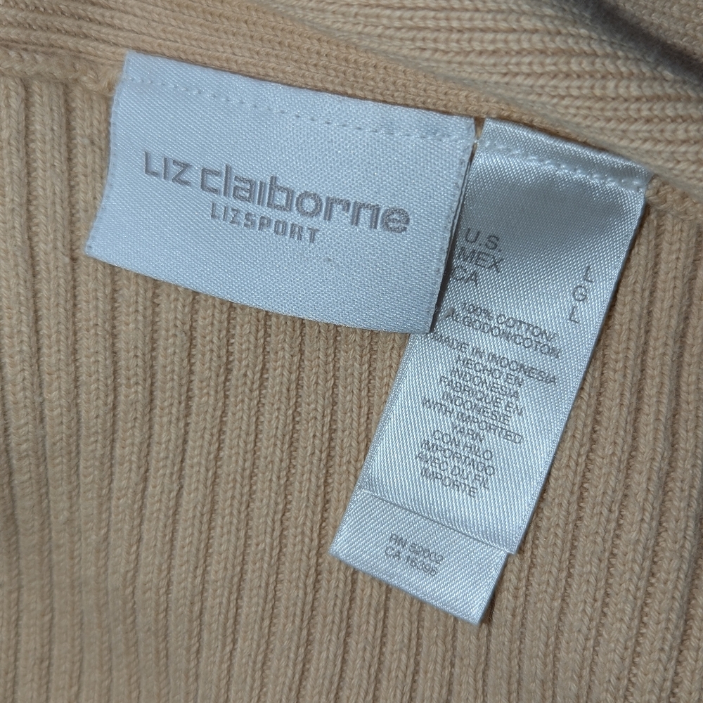 Liz Claiborne Cream Open-Front Cardigan Sweater - Picture 4 of 6